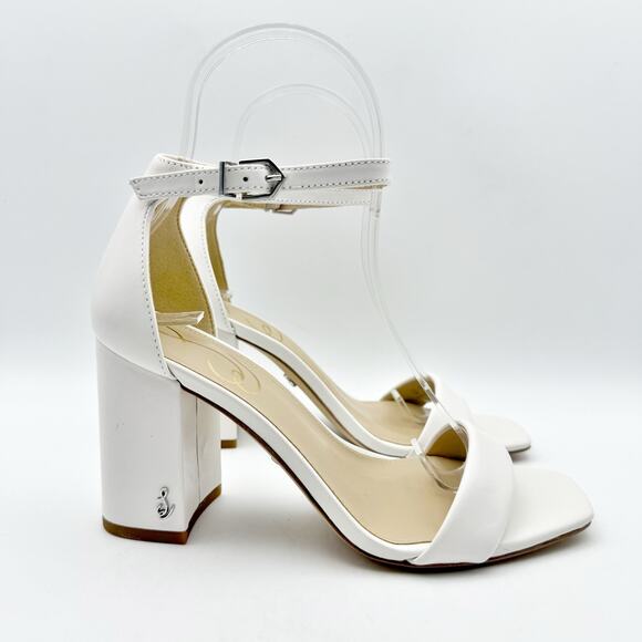 Sam Edelman Womens Daniella Heel US 8 Wide EU 38.5 White Leather NIB - Picture 3 of 12
